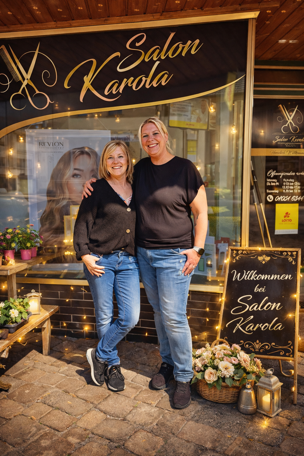 Produktregal und Beratung im Salon Karola